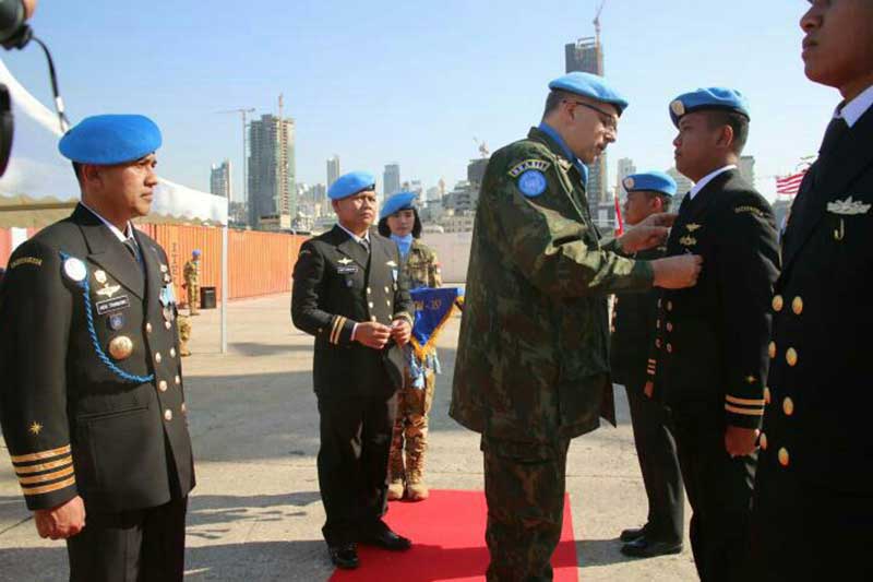 Maritim TNI Konga Dianugerahi Medali Penghargaan PBB