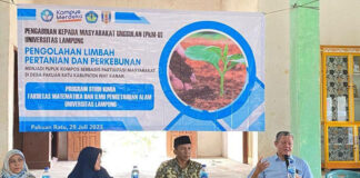 Lakukan Pengabdian Masyarakat, Dosen FMIPA Unila Beberkan Ilmu Pengolahan Limbah Pertanian Jadi Kompos